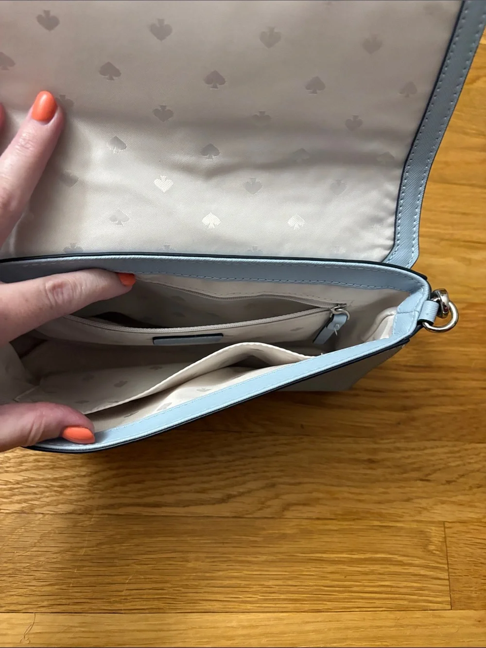 kate spade light blue crossbody with cardholder